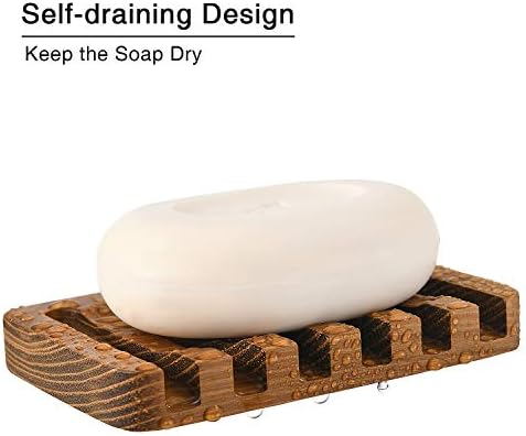SUBEKYU Wooden Soap Dish with Self Draining Tray 1