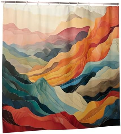 DAOWANGZUO Mountain Shower Curtain Set 72x72in 1