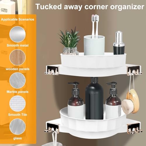 360 Rotating Bathroom Storage Rack with Corner Design 1