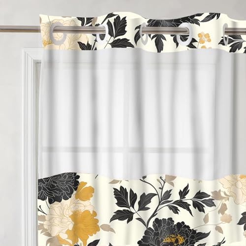 Gdmoon Boho Floral Shower Curtain Set 54x80in