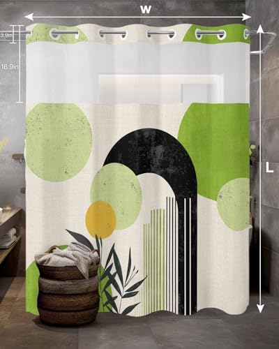 Kryntracorl Abstract No Hooks Shower Curtain Set 1
