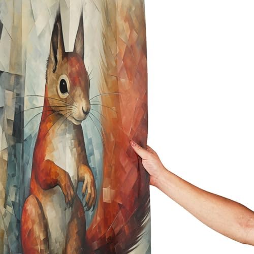 DAOWANGZUO Squirrel Shower Curtain Set 72x72in 1