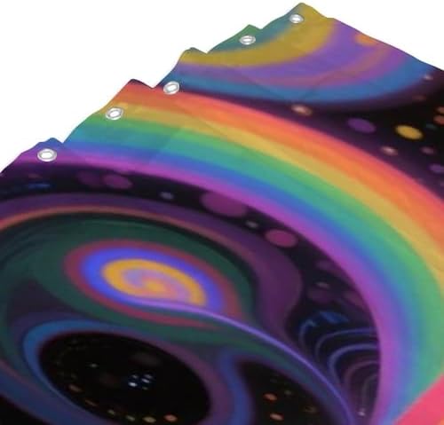 OXJOIIS Trippy Rainbow Unicorn Shower Curtain Set