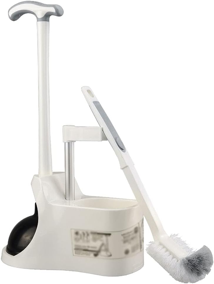 Toilet Brush and Plunger Set with Non-Slip Holder