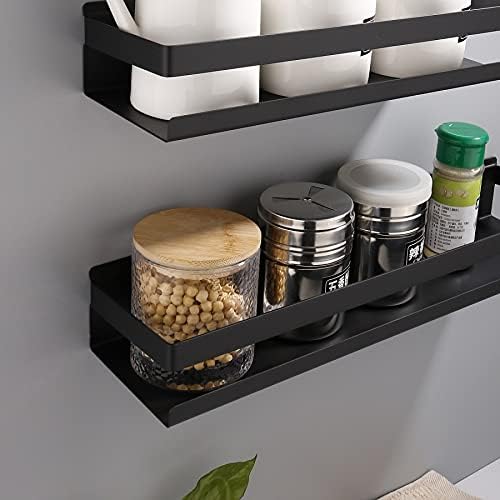 Shower Caddy Black 20cm Wall Mount Organizer