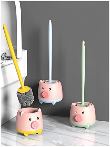 TOMYEUS Wall-Mounted Toilet Brush with Base Yellow