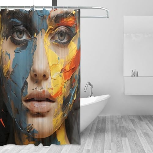 DAOWANGZUO Female Face Shower Curtain Set 72x72in 1