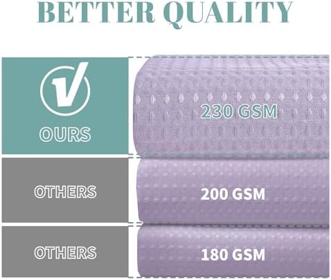 Lavender Waffle Weave Shower Curtain Set with Snap-In Liner 71x86 Inches