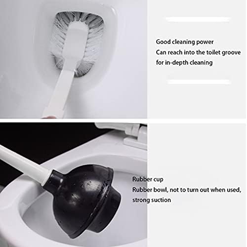 Toilet Brush and Plunger Set with Non-Slip Holder