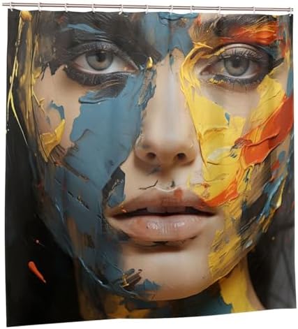 DAOWANGZUO Female Face Shower Curtain Set 72x72in 1