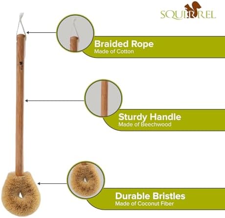 Squirrel Eco-Friendly Toilet Brush with Hanging Hook Pack of 2 1