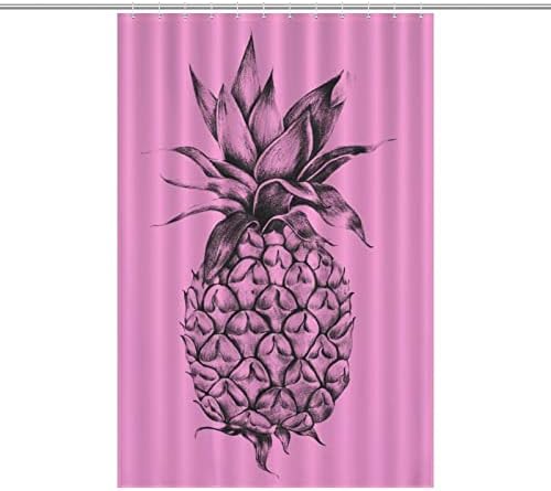 Summer Fruit Pineapple Bath Curtain with 12 Hooks 1