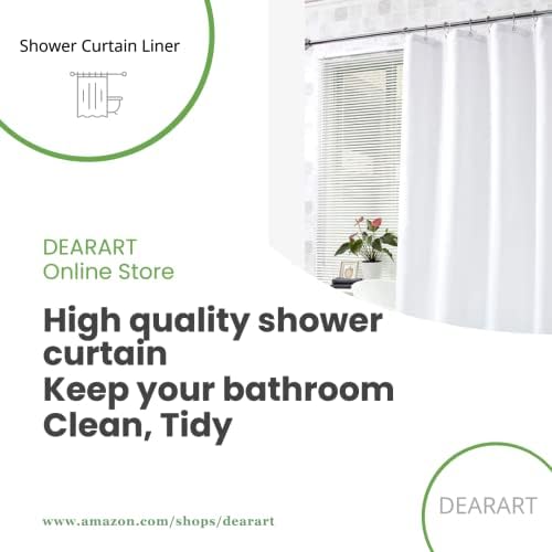 DEARART Pure White Shower Curtain Set with Grommets and C-Hooks