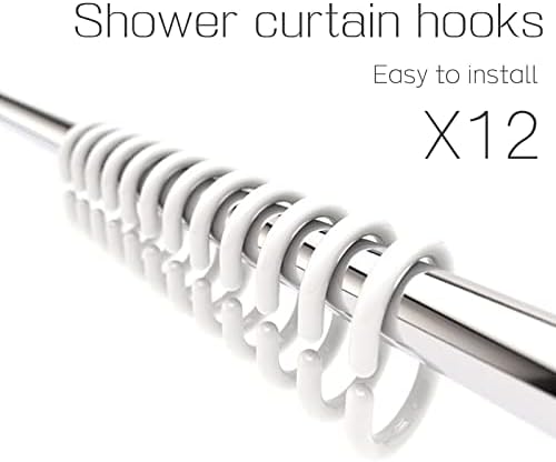 Tititex Aesthetic Checkerboard Faux Linen Shower Curtain 71x71 Inch with 12 Hooks