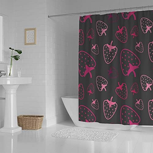 Waterproof Shower Curtain with 12 Plastic Hooks 60x72in