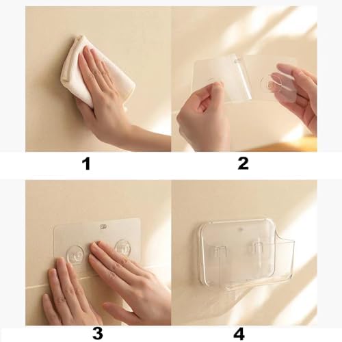 HLIN 2 Pack Acrylic Shower Shelves With Soap Holder