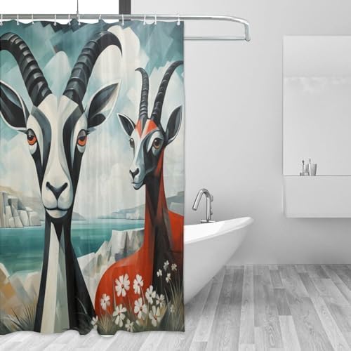 DAOWANGZUO Sheep Shower Curtain Set 1