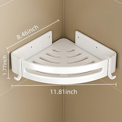 2 Pack Corner Shower Caddy with Hooks and Storage
