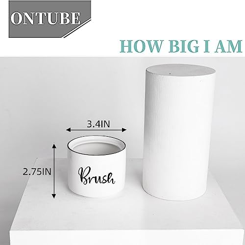 ONTUBE Ceramic Dish Brush Holder 8 oz White