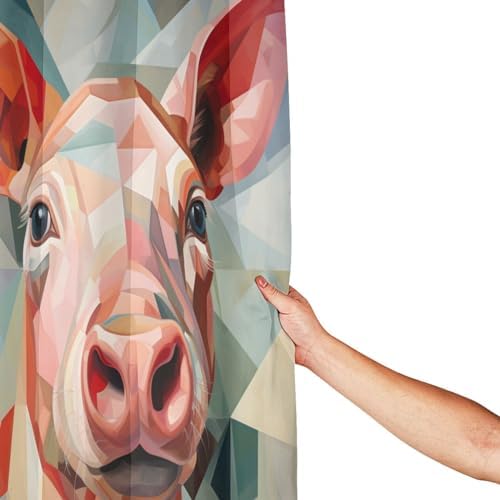 DAOWANGZUO Pig Shower Curtain Set 72x72in 1