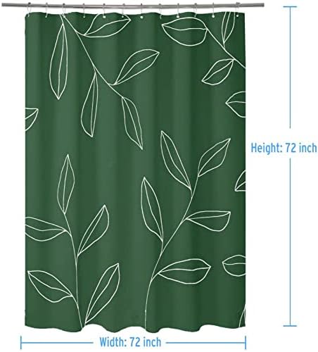 Qahing Green Plant Shower Curtain with Hooks