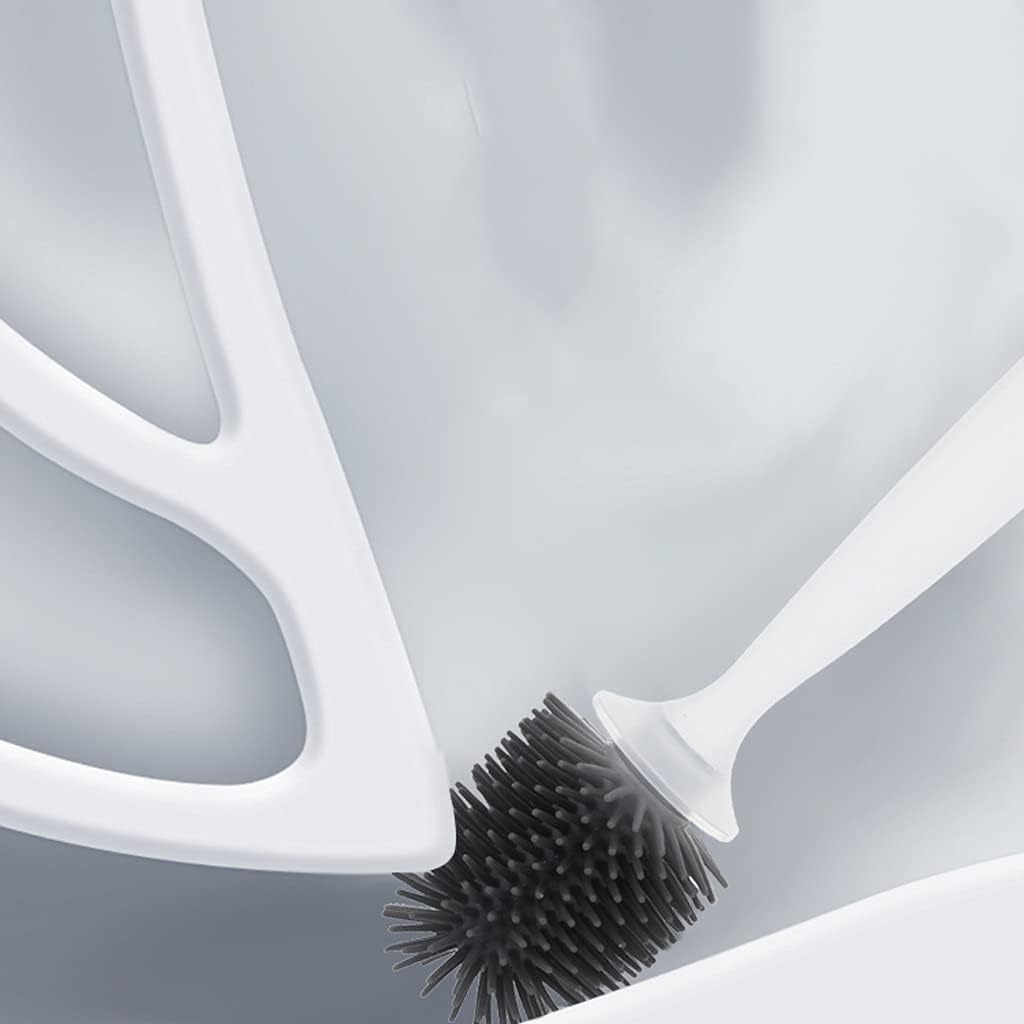 Toilet Brush with Wall Mount Holder Soft Bristles 360 Cleaning Tool