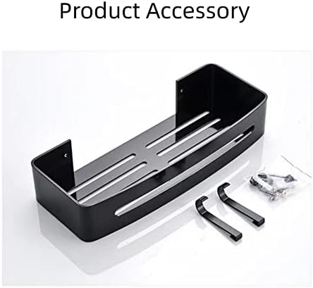 Shower Shelf Rack 1 Layer Black Metal Wall Mounted Storage