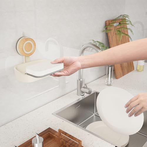 Cinola Double Layer Suction Cup Soap Dish for Shower Wall Mount