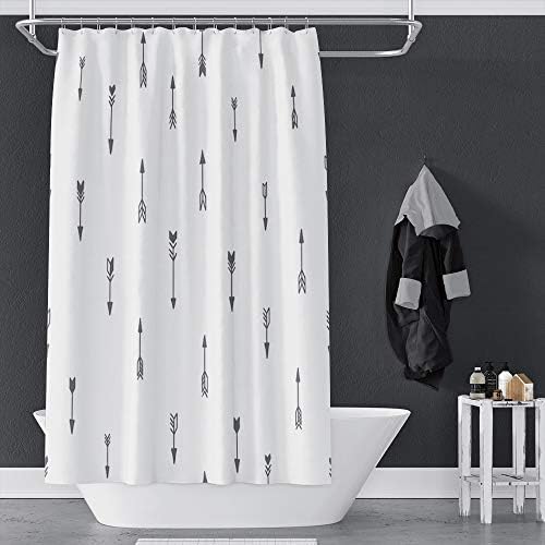 OERJU Grey Arrows Shower Curtain Set 72x72inch