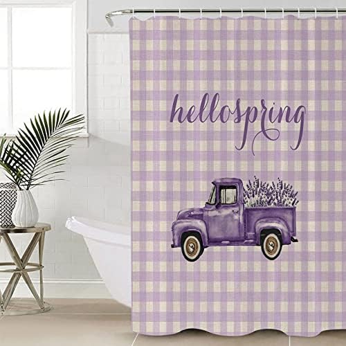 Hello Spring Polyester Shower Curtain 72x84 Inches