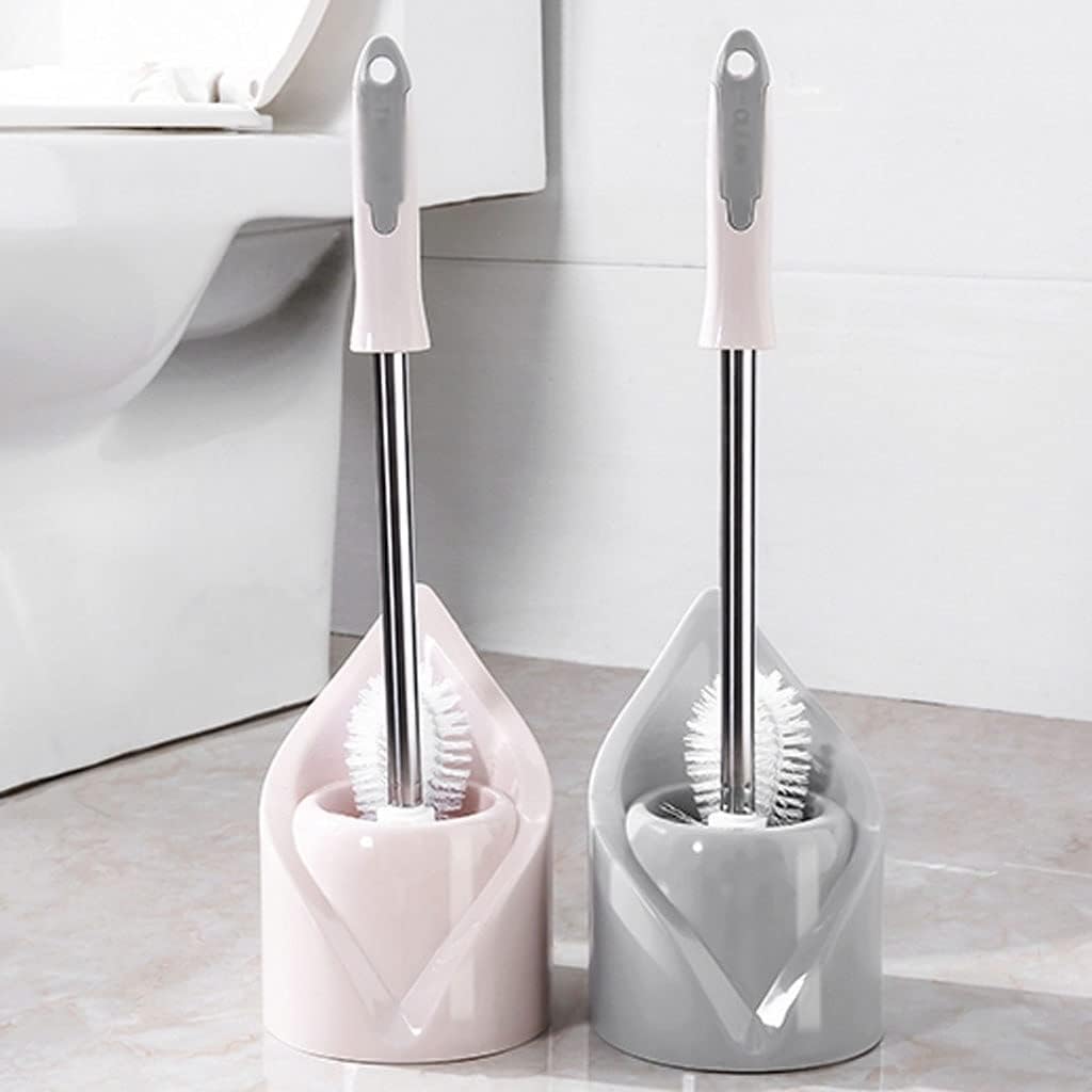 Long Handle Toilet Brush with Holder Set for Bathroom 1