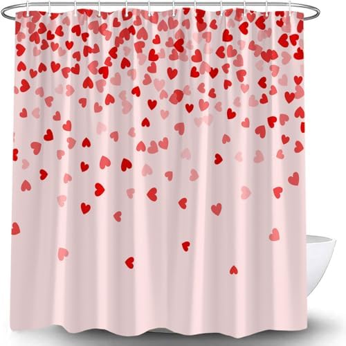 Valentines Love Heart Shower Curtain Set 1