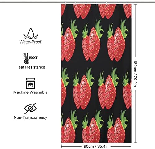 Sweet Natural Food Strawberry Shower Curtain 36x72 Inch