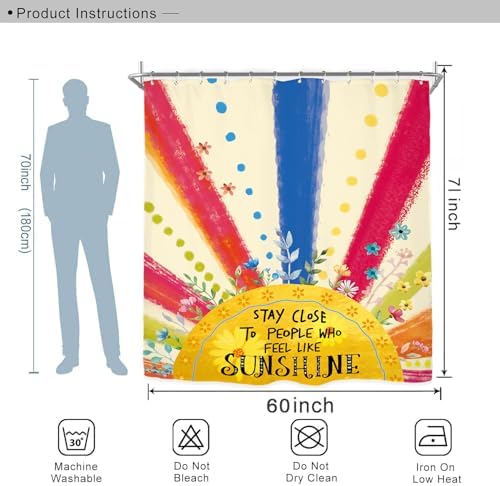 Miyotaa Vibrant Sun Kids Shower Curtain Set