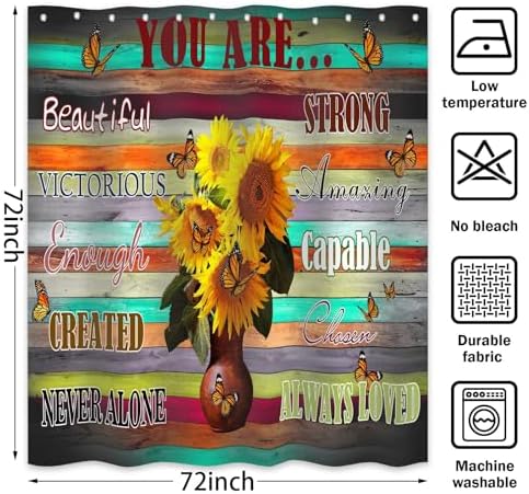 Yieldeer Inspirational Sunflower Shower Curtain