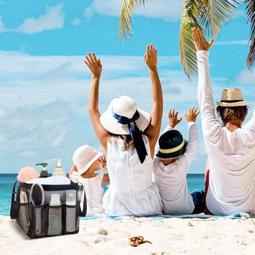 OUCOOL Portable Shower Caddy with Slippers and Makeup Bag