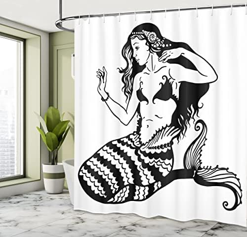 Ambesonne Mermaid Underwater Shower Curtain Set