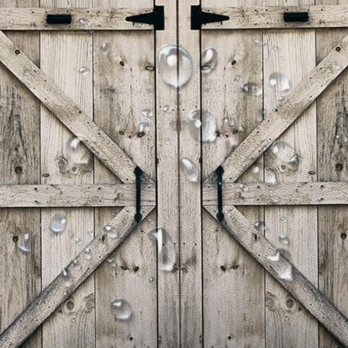 NYMB Rustic Wooden Barn Shower Curtain Set with 12 Hooks