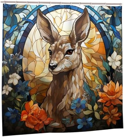 DAOWANGZUO Kangaroo Shower Curtain Set 72x72in