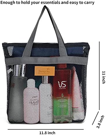 Mesh Shower Caddy Bag with Zipper for Travel and Gym