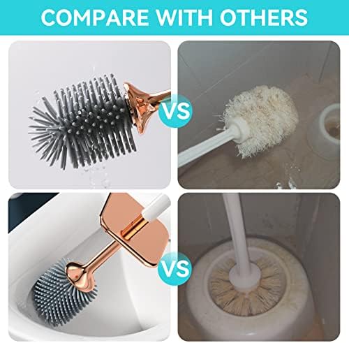 Aokala Toilet Brush Set 2 Pack Silicone with Ergonomic Handle