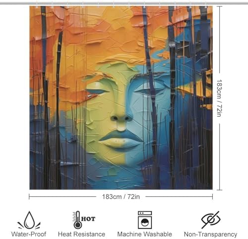 DAOWANGZUO Girls Face Shower Curtain Set