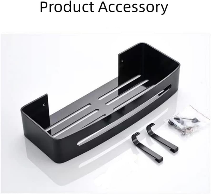Shower Shelf Rack 1 Layer Black Metal Wall Mounted Storage