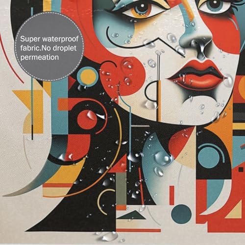 DAOWANGZUO Abstract Girl Boho Shower Curtain Set 72x72in