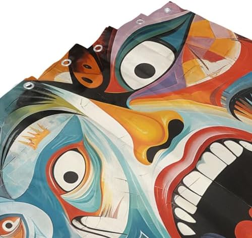 Laughing Boy Boho Shower Curtain Set with 12 Hooks 72x72in