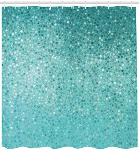 Ambesonne Dot Shower Curtain Set with Hooks Turquoise 69 x 70