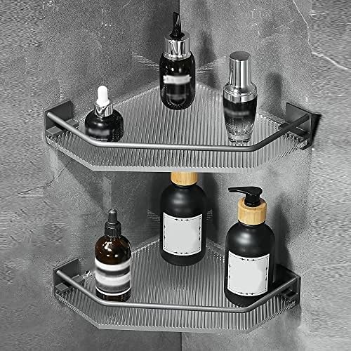 ANNBKA Wall-Mounted Shower Caddy with Acrylic Triangular Basket
