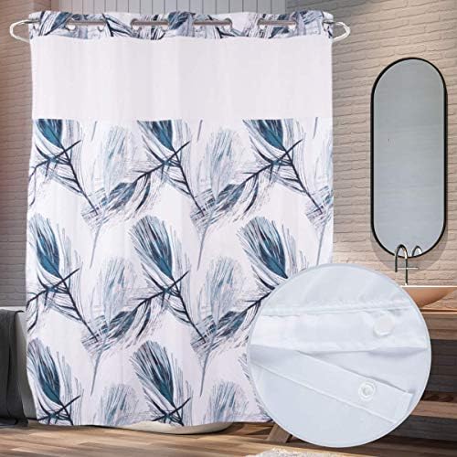 Ecoehoe 71x79 Waterproof Shower Curtain Set with Mesh Window