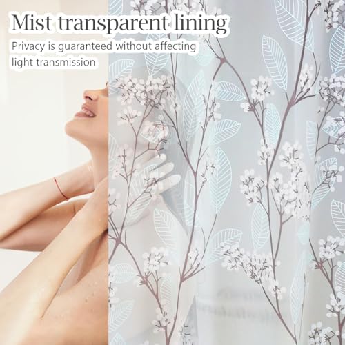 YAKUNCL EVA Shower Curtain Liner - 72x72 Matte Clear with 12 Hooks