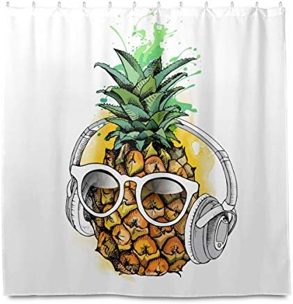 Cool Pineapple Shower Curtain 72x72 Inch with Hooks